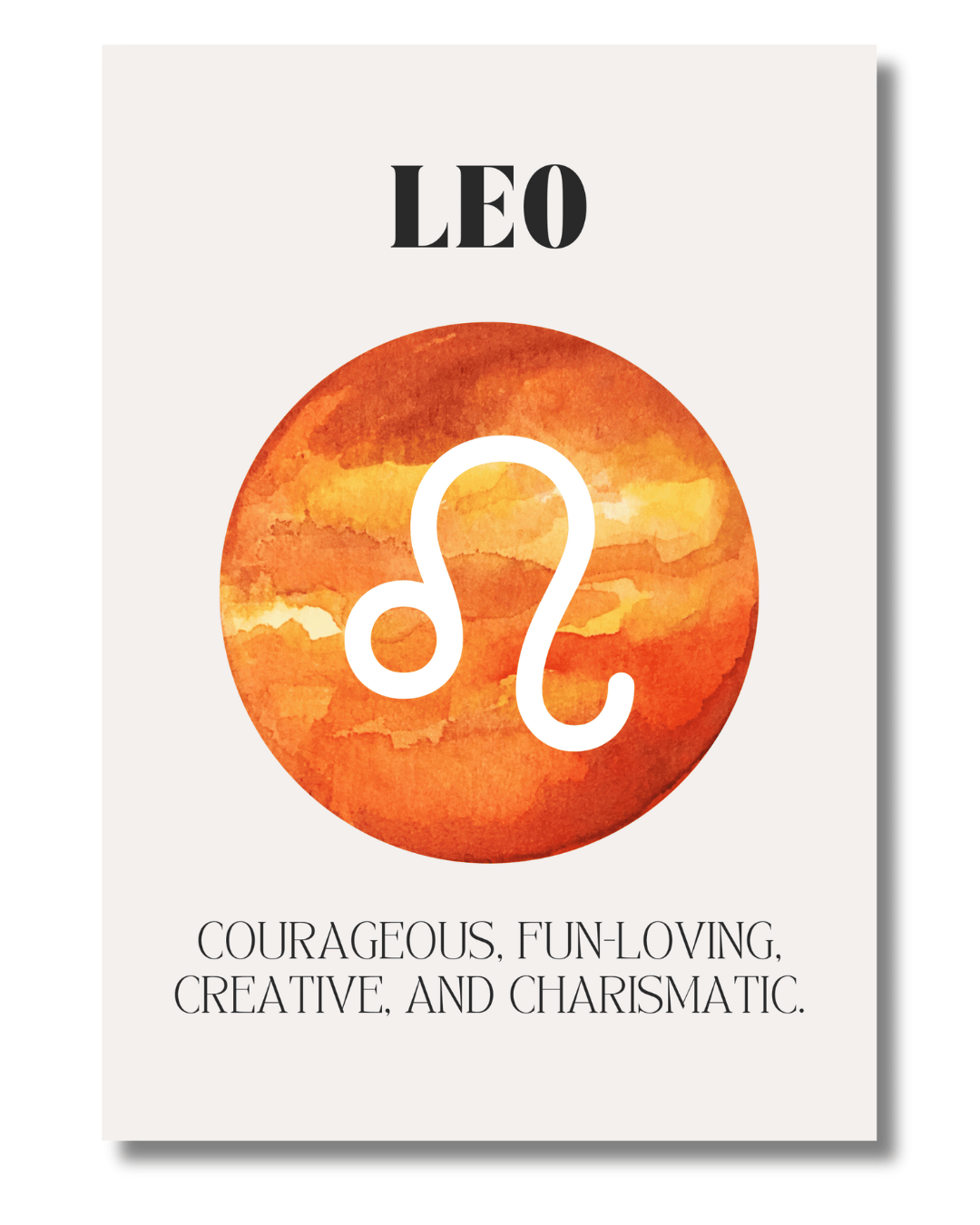 Leo Zodiac Wall Art Print | A3