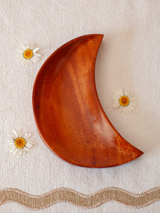 Crescent Moon Plate Wooden