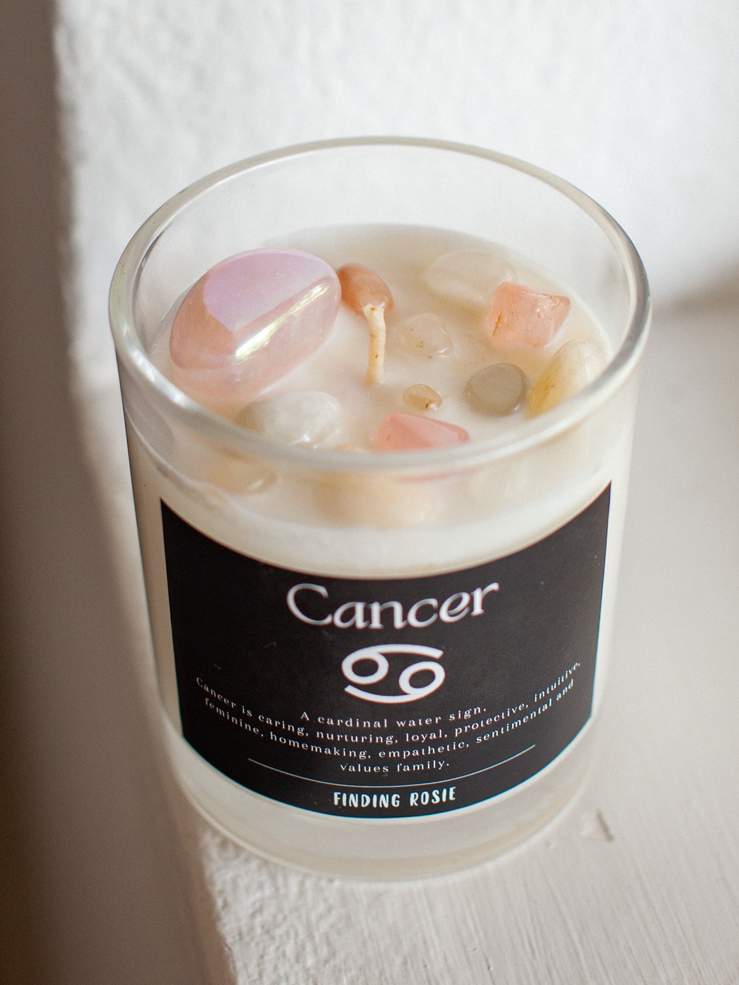 Cancer Zodiac Crystal Candle
