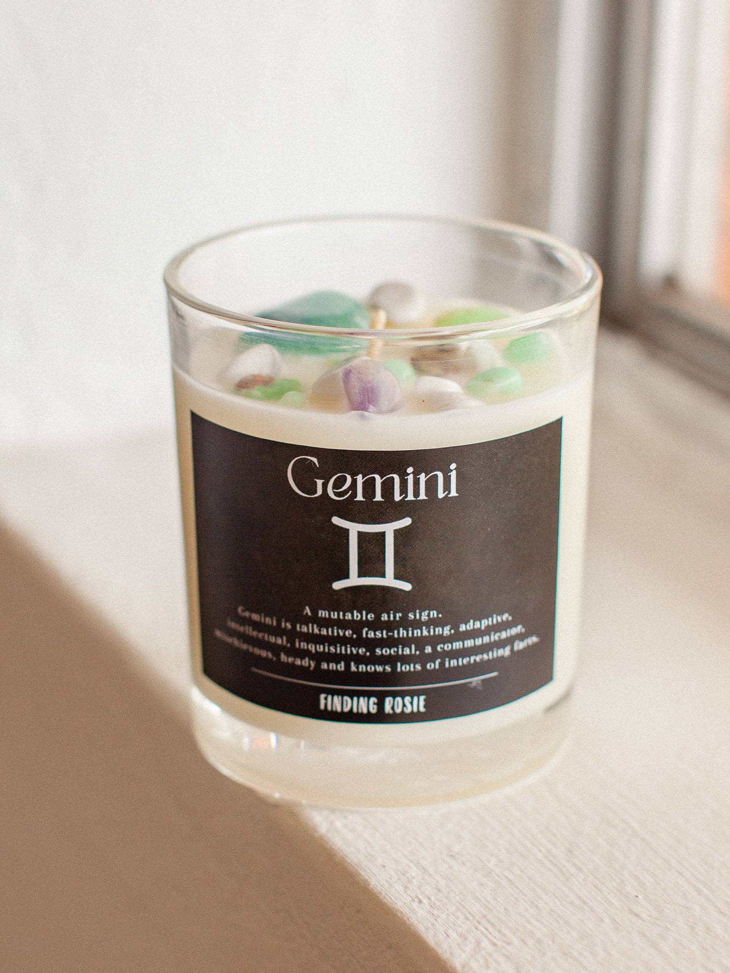 Gemini Zodiac Crystal Candle