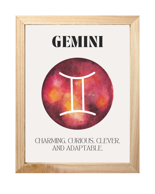 Gemini Zodiac Wall Art Print