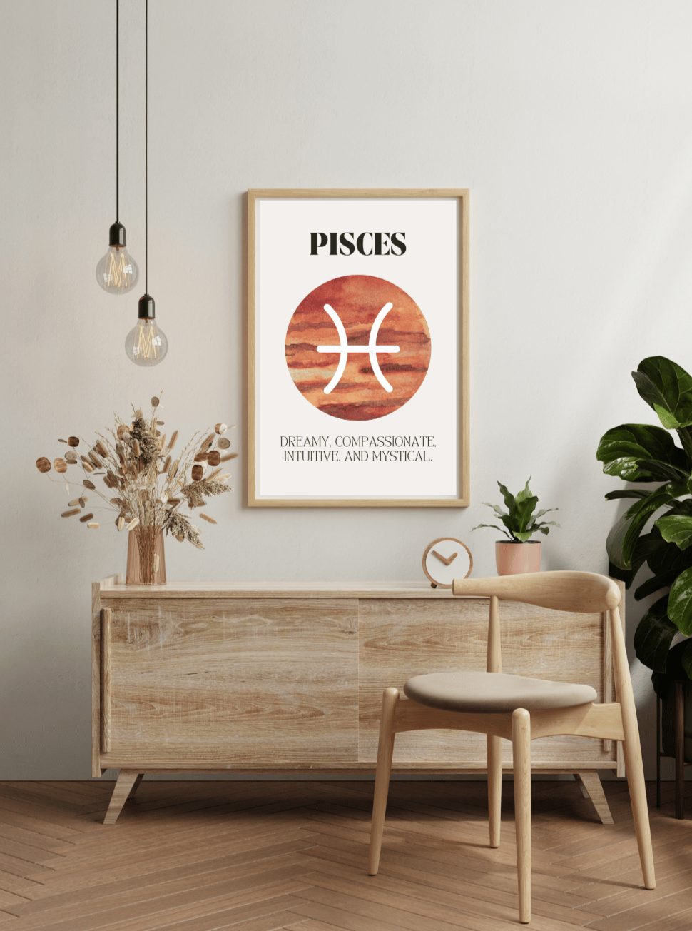 Pisces Zodiac Art Print | A3