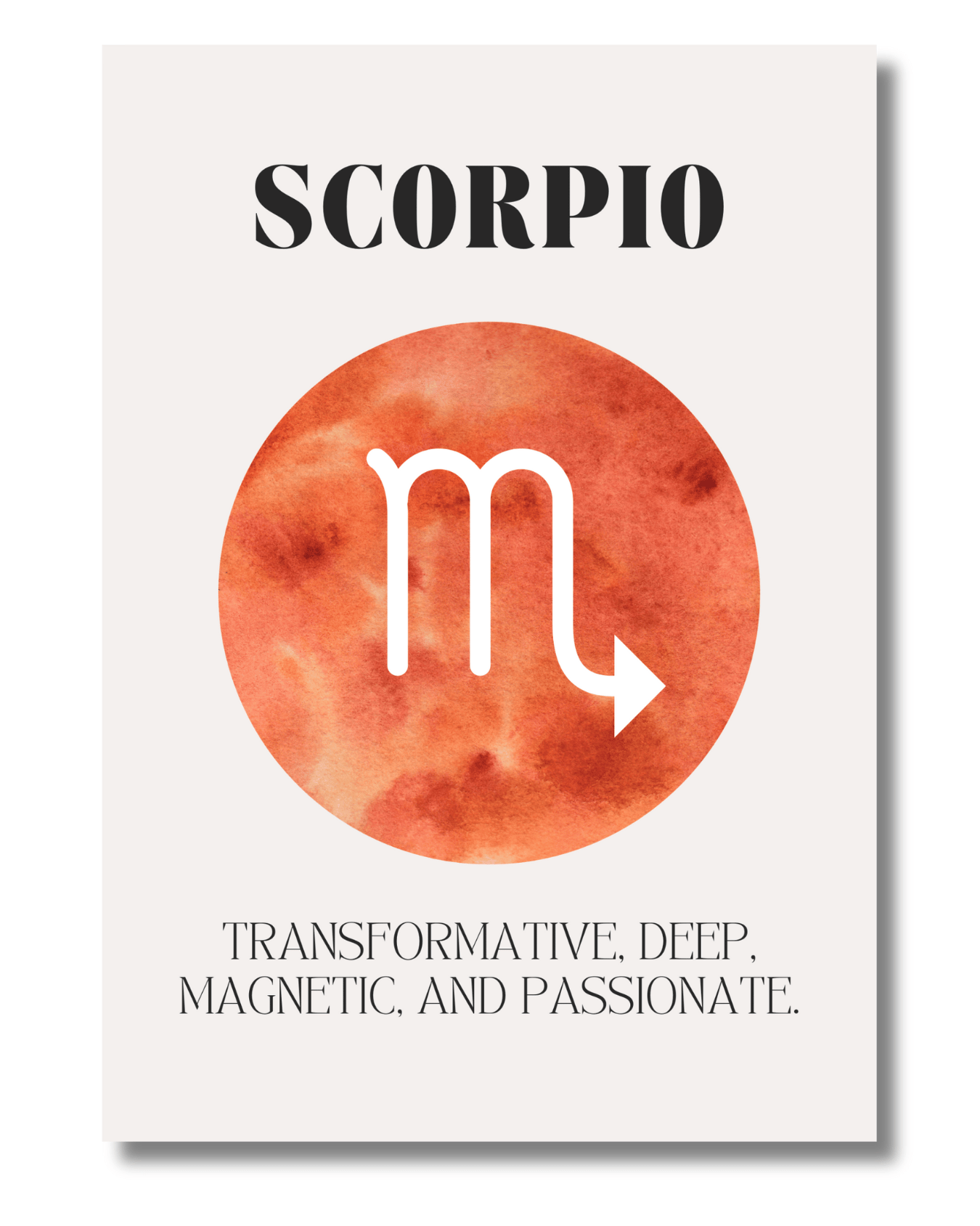 Scorpio Zodiac Art Print | Size A3