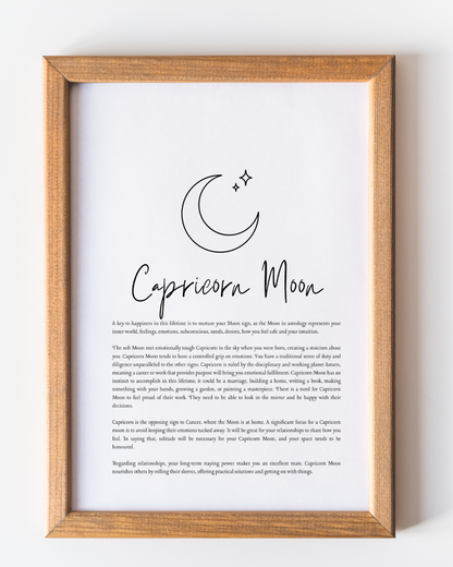 Capricorn Moon Sign Print