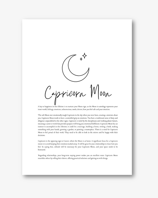 Capricorn Moon Sign Print