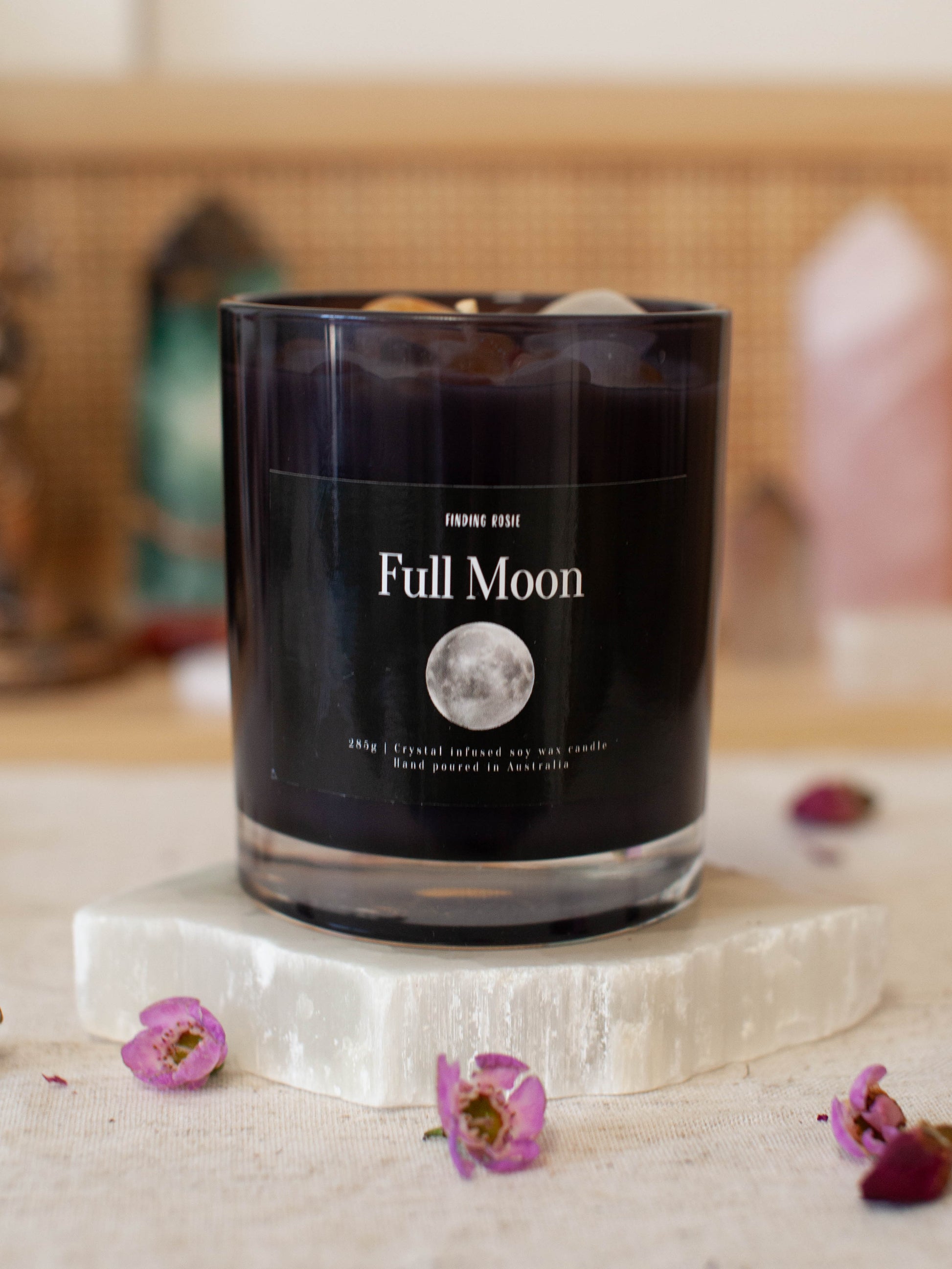 Full Moon Crystal Candle