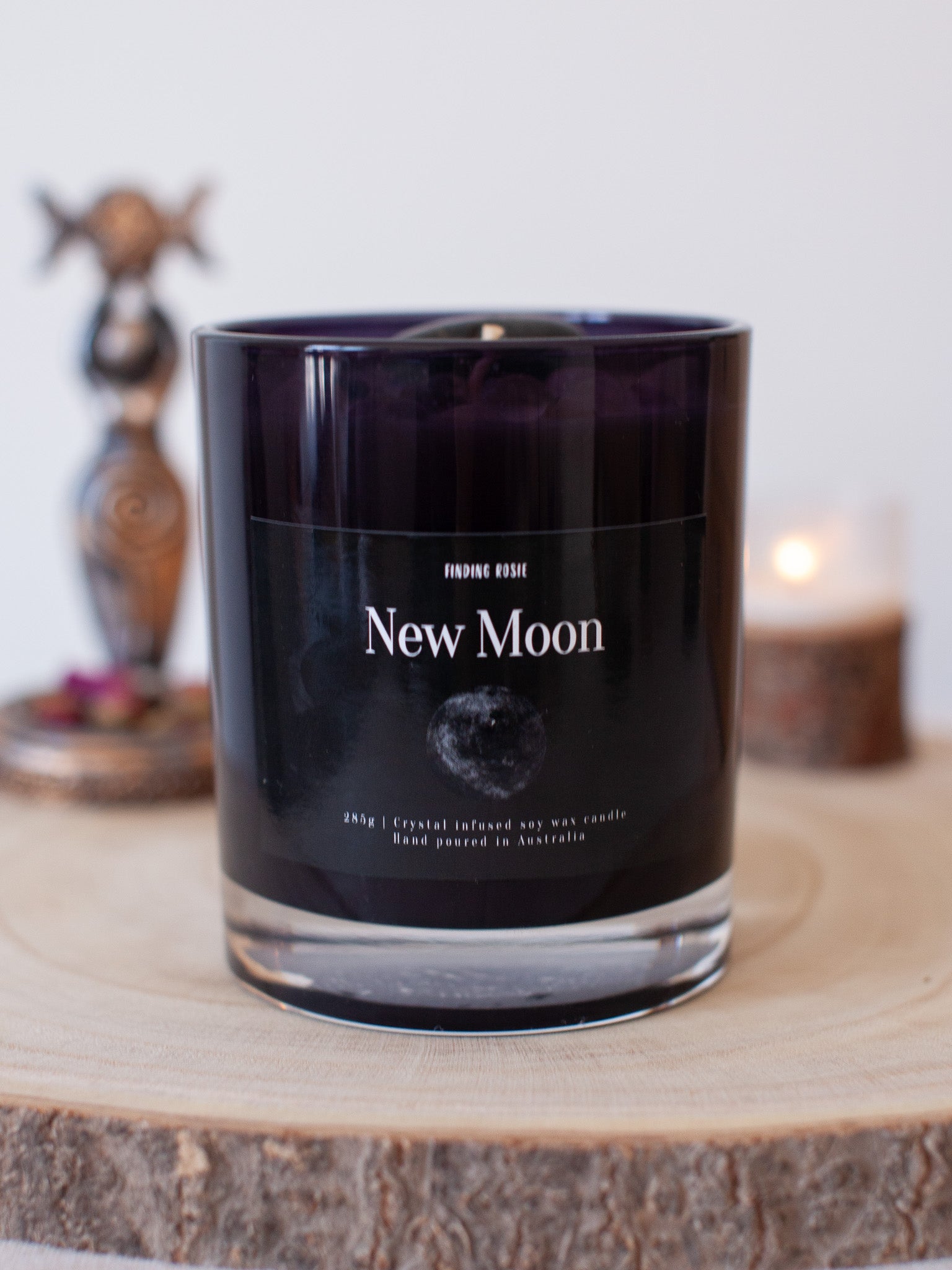 New Moon Crystal Ritual Candle