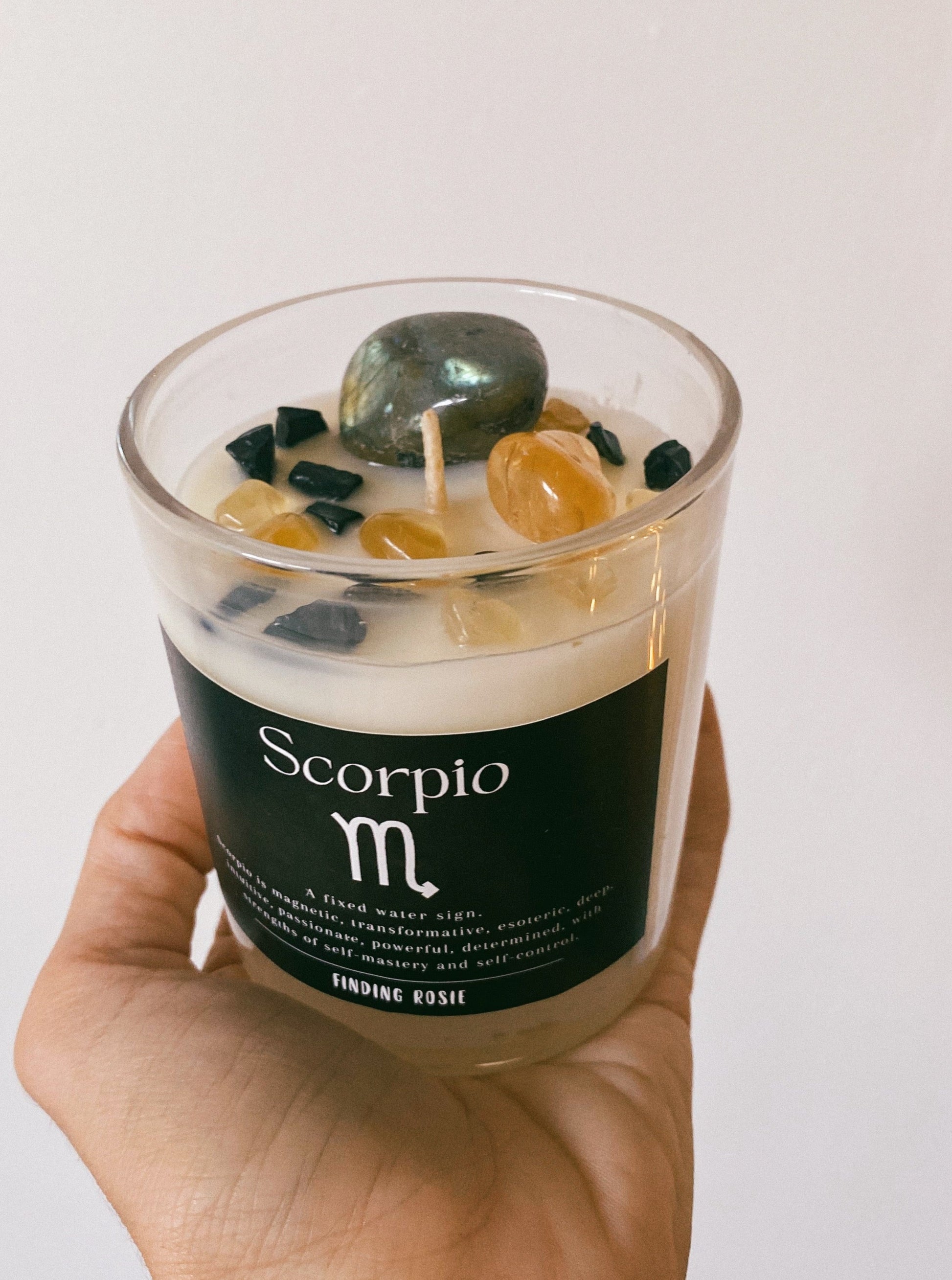 Scorpio Zodiac Crystal Candle