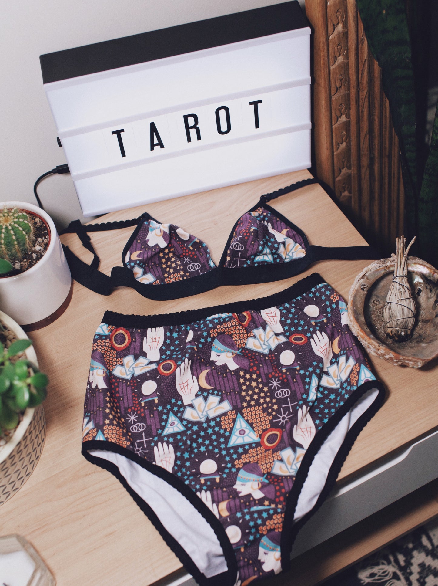 Tarot Underwear | Fortuner teller print cotton underwear by Coven Intimates