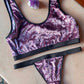 Amethyst Velvet Crop Top and String | Finding Rosie