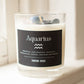 Aquarius Zodiac Crystal Candle