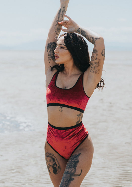 Ruby Red Velvet Crop | Finding Rosie Underwear