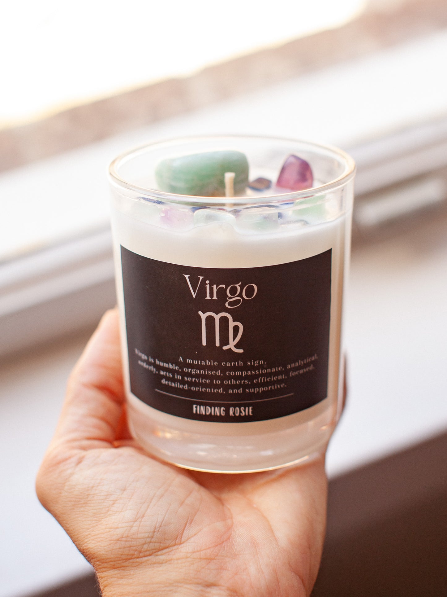 Virgo Zodiac Crystal Candle