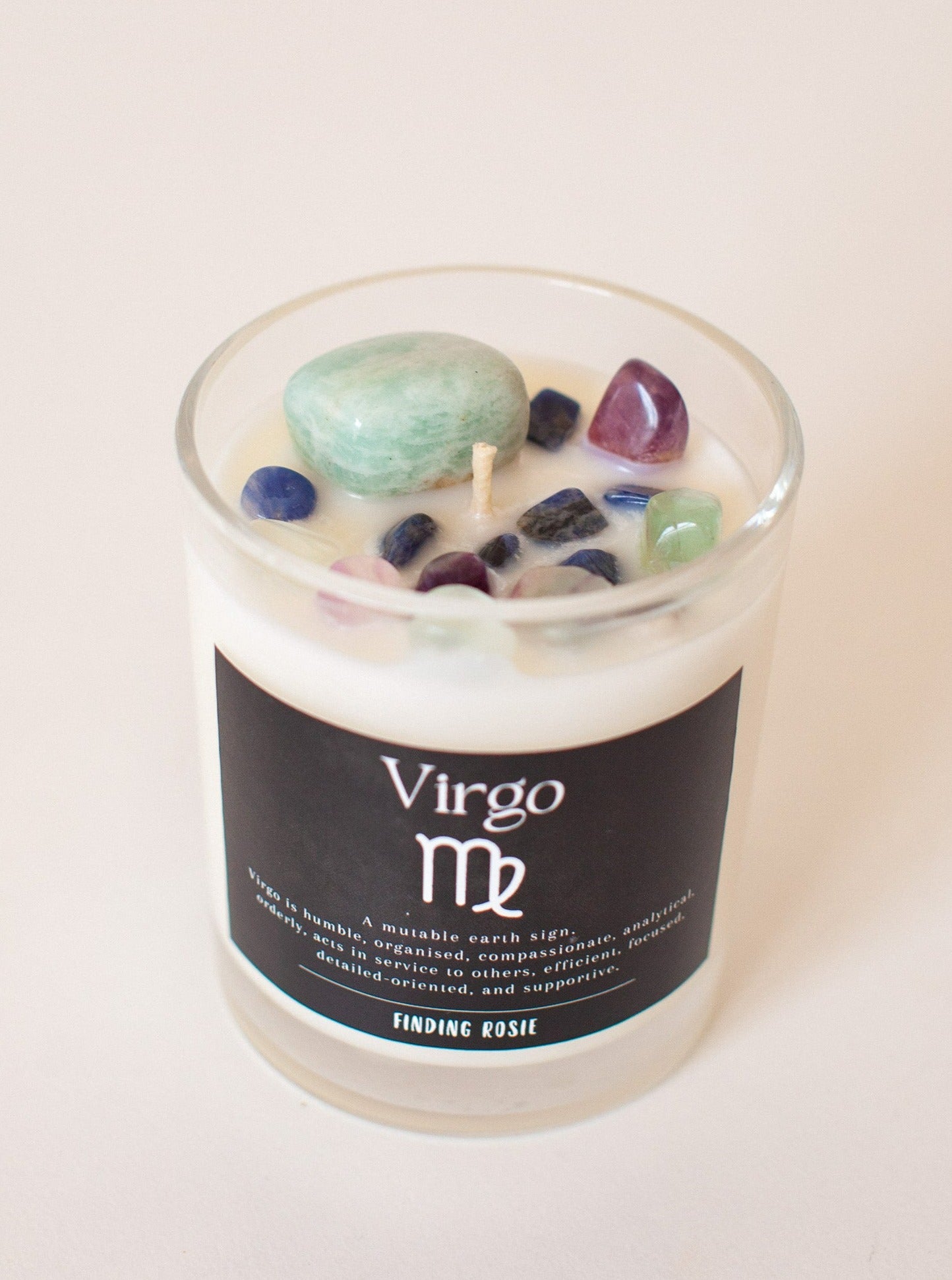 Virgo Zodiac Crystal Candle